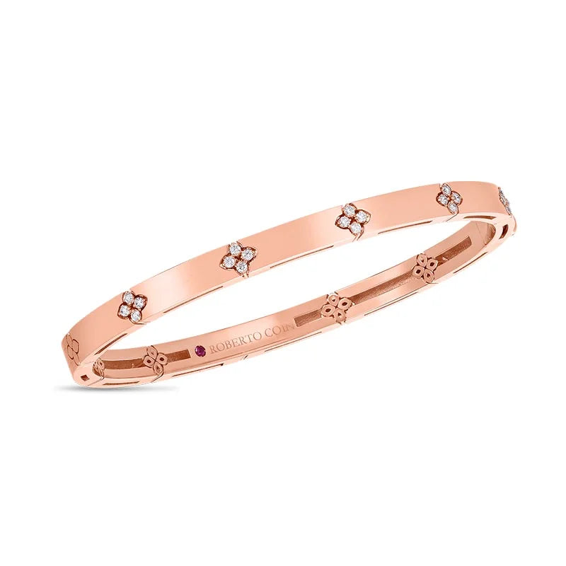 Roberto Coin Love In Verona Rose Gold and Diamond Bangle Bracelet 0.15TW