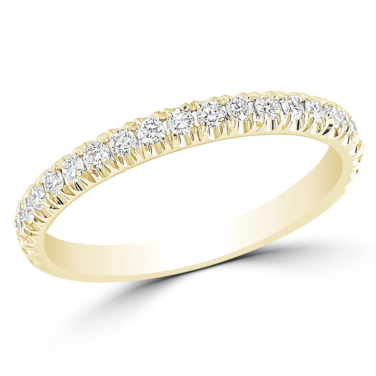 MAX STRAUSS 14K YELLOW GOLD FRENCH PAVE SET NATURAL DIAMONDS 0.25 TW GH/SI