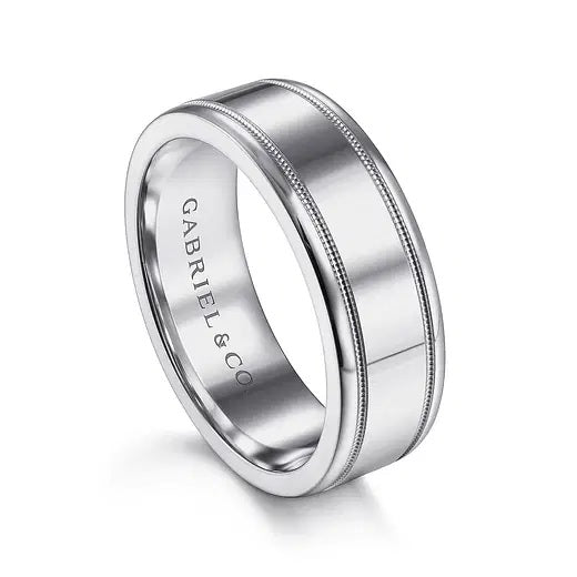 FRED - 14K WHITE GOLD 7MM - HIGH POLISHED MEN'S WEDDING BAND