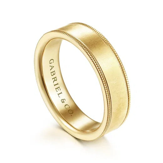 JASON-14K YELLOW GOLD 6MM - MEN'S WEDDING BAND IN SANDBLAST FINISH
