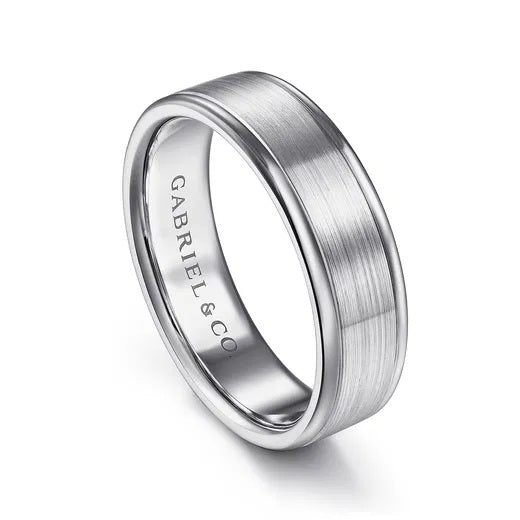 LANDON-14K WHITE GOLD 6MM-MEN'S WEDDING BAND IN SATIN FINISH