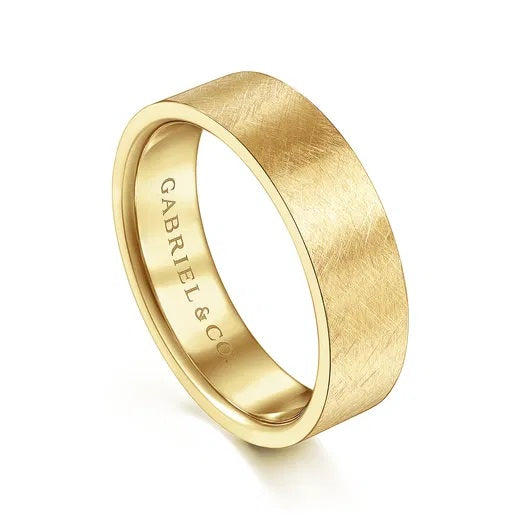 IAN-14K YELLOW GOLD 6MM-MEN'S WEDDING BAND IN BRUSHED FINISH