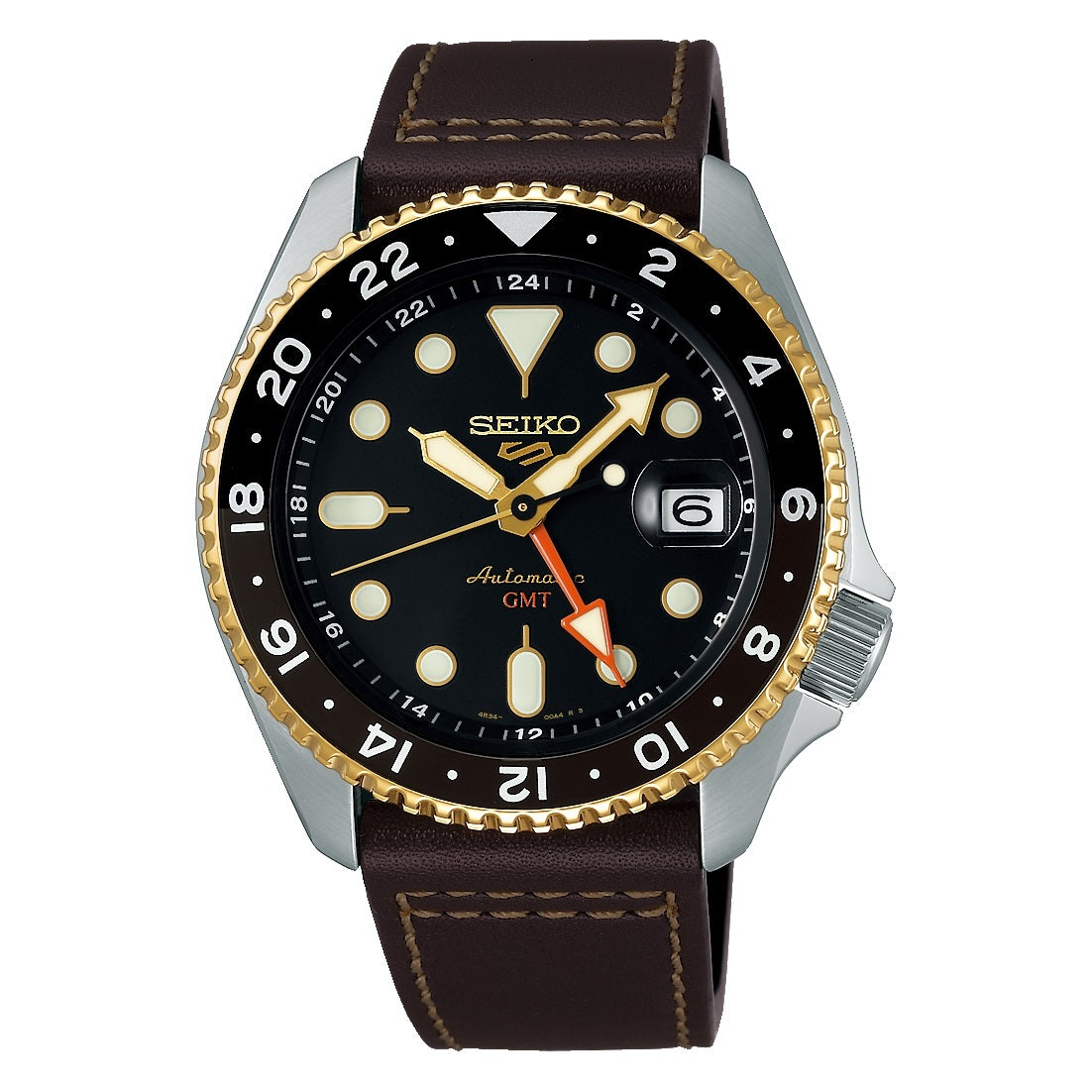 Seiko 5 Sports SSK036 Automatic GMT with Leather Strap
