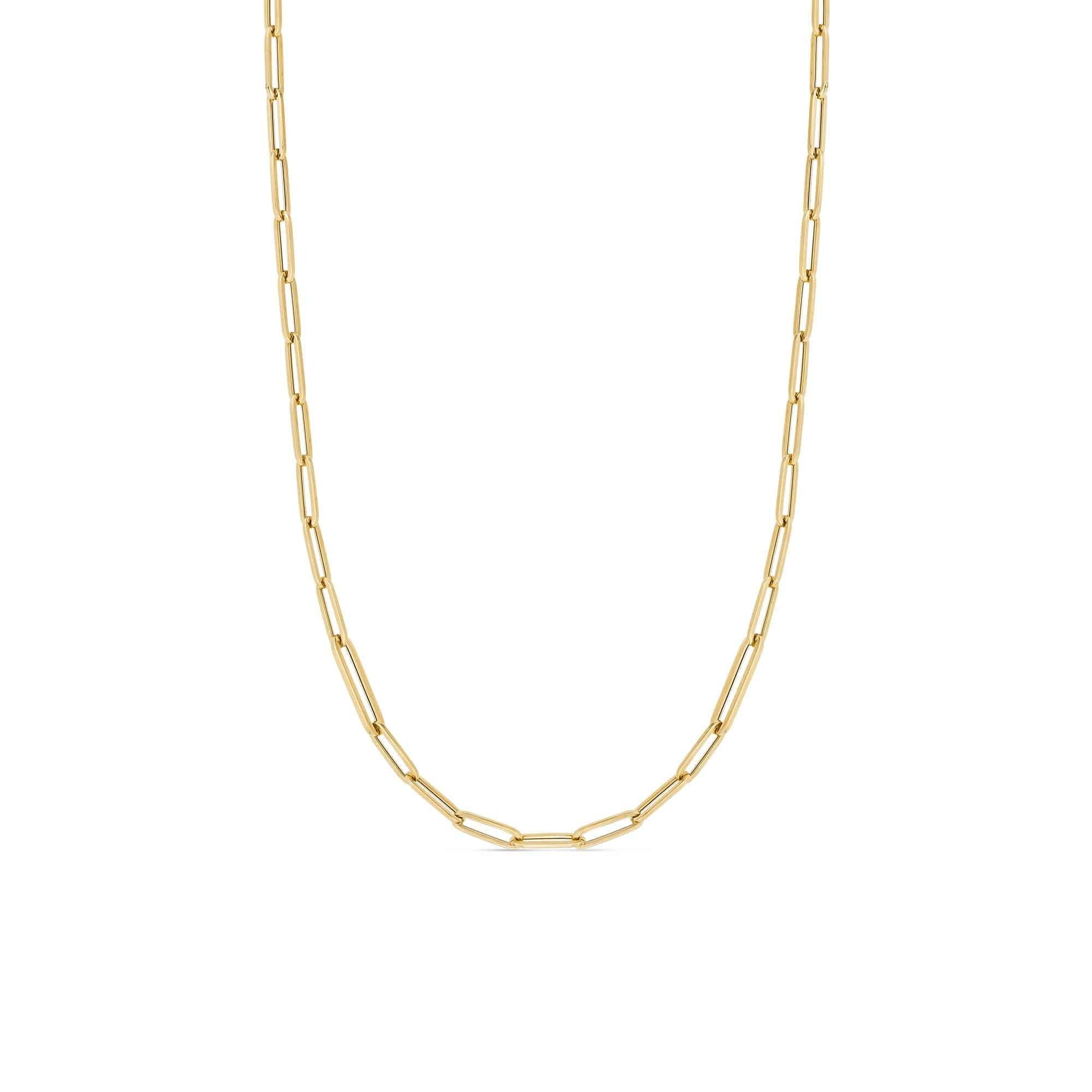 ROBERTO COIN 18K YELLOW GOLD ALTERNATING SIZE PAPERCLIP LINK CHAIN