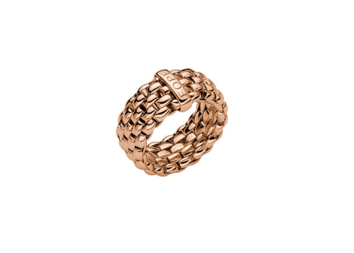 FOPE 18K ROSE GOLD ESSENTIALS FLEX'IT RING, SIZE MEDIUM