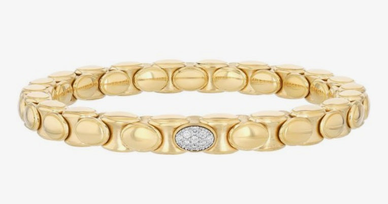 ROBERTO DEMEGILO ANACONDINO WITH 18K YELLOW GOLD OVERLAY HAVING ONE 18K YELLOW GOLD STATION 0.18 TW