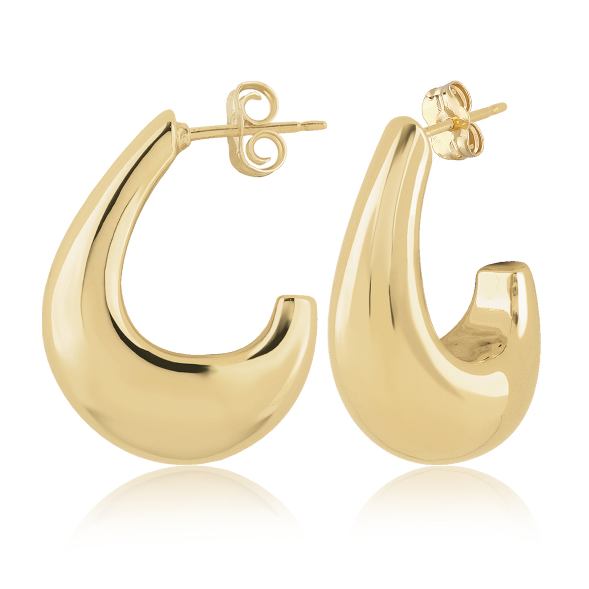 CARLA 14K YELLOW GOLD EGG SHAPED J HOOP