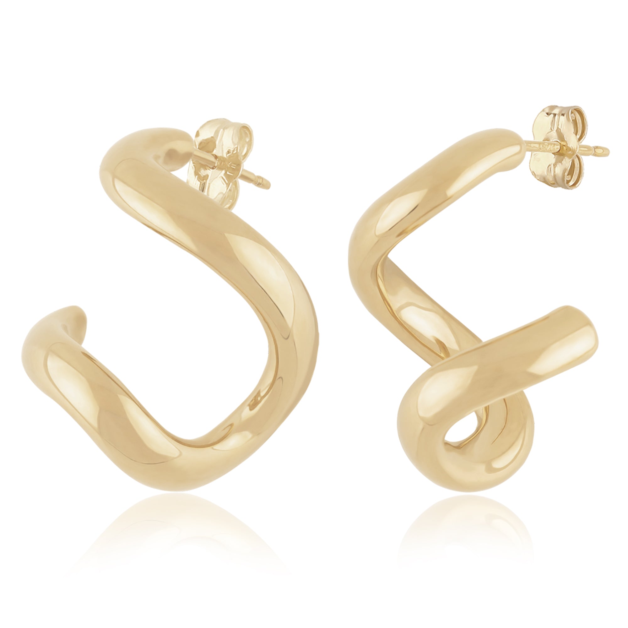 CARLA 14K YELLOW GOLD FREEFORM TWIST EARRINGS