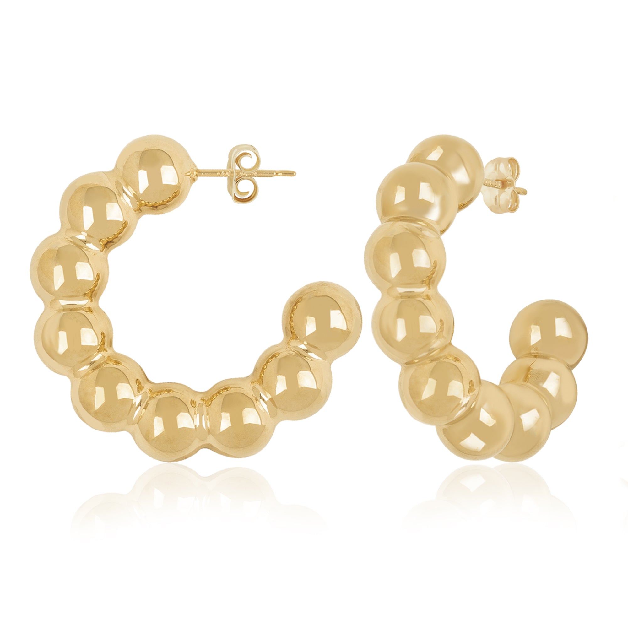 CARLA 14K YELLOW GOLD LARGE MULTI BEAD HOOP