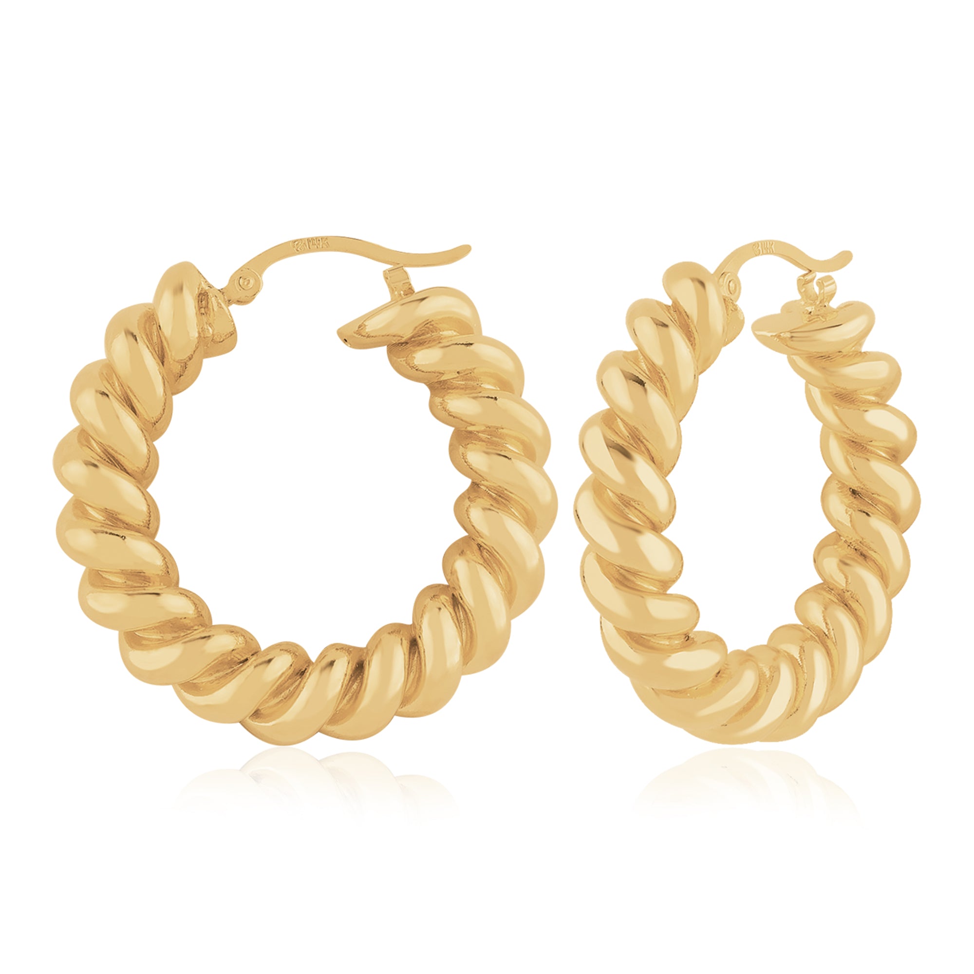 CARLA 14K YELLOW GOLD MEDIUM SPIRAL TWIST HOOP