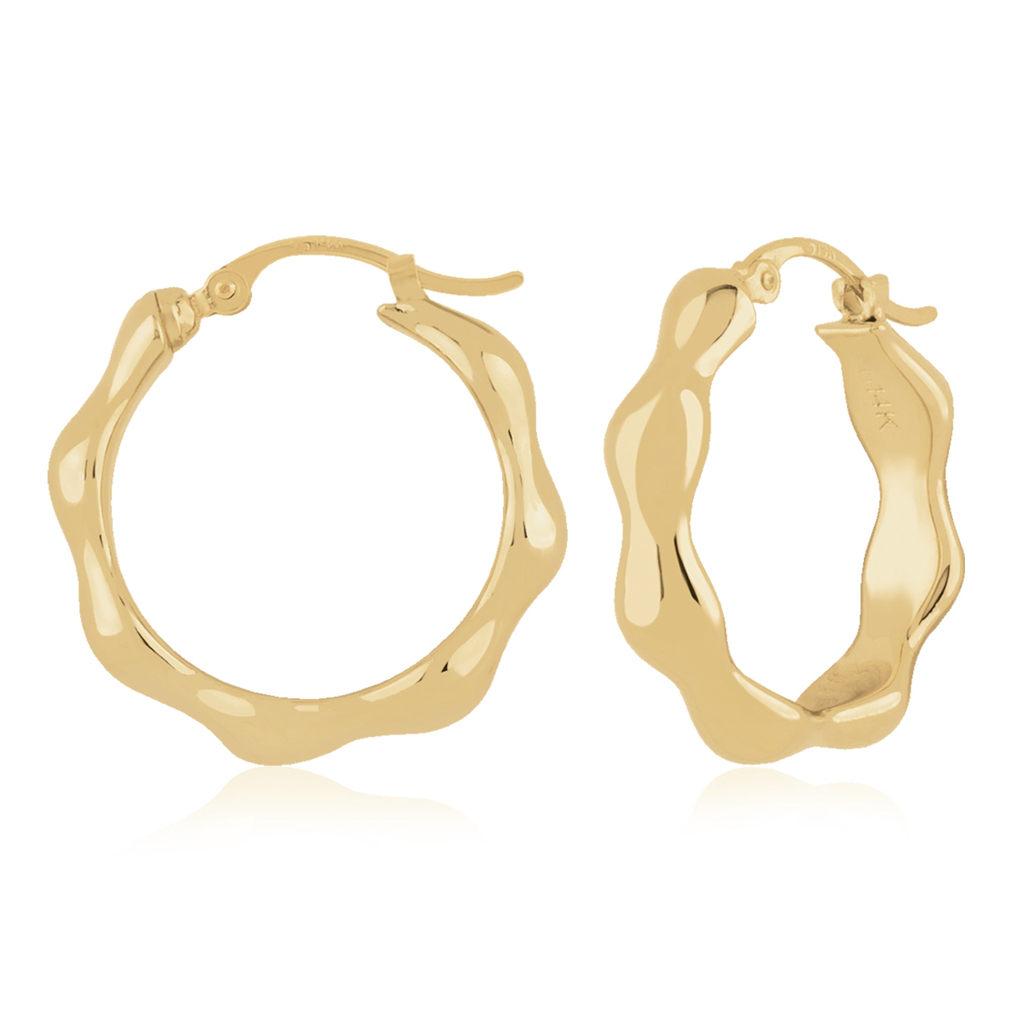 CARLA 14K YELLOW GOLD SMALL WAVY HOOP