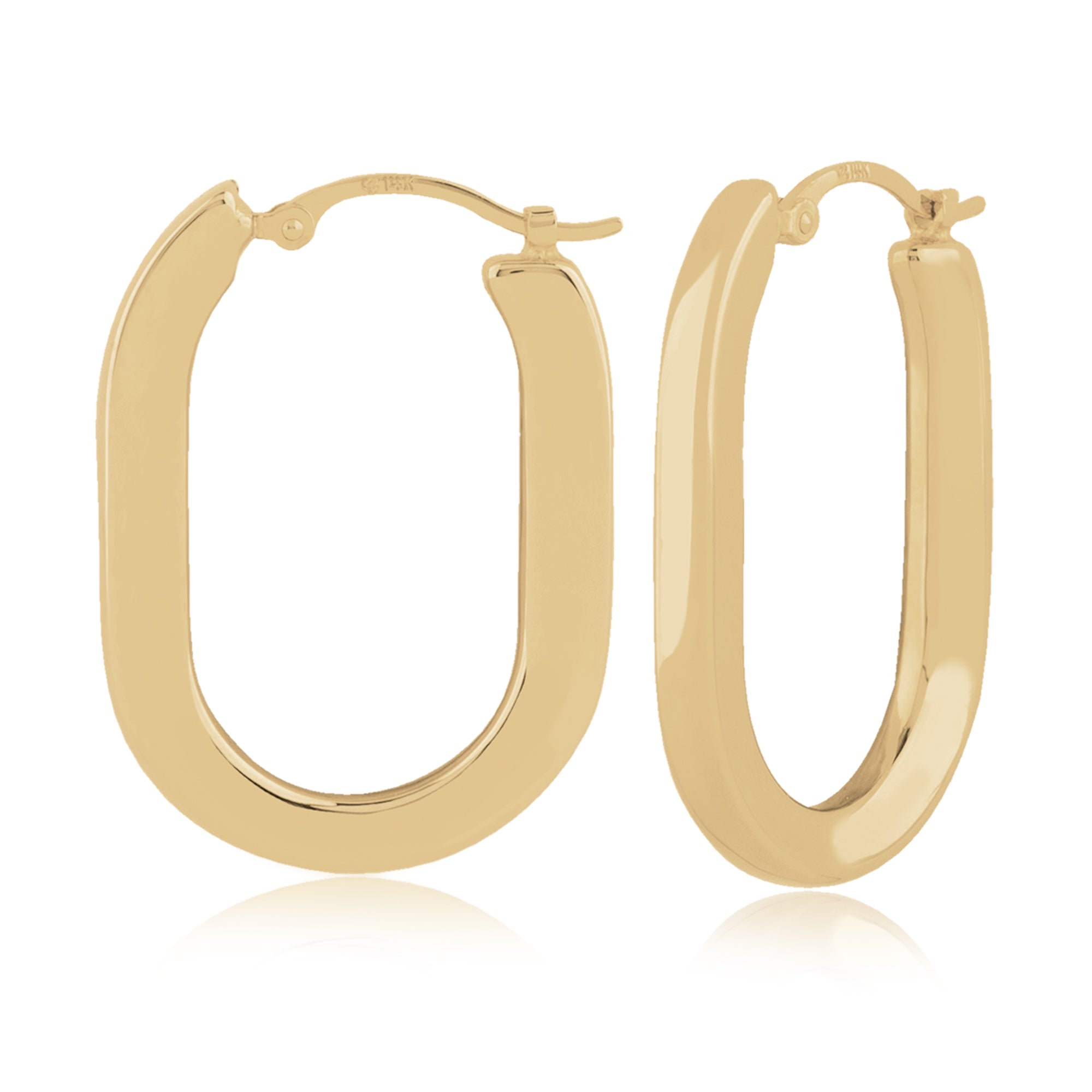 CARLA 14K YELLOW GOLD MEDIUM FLAT OVAL HOOP