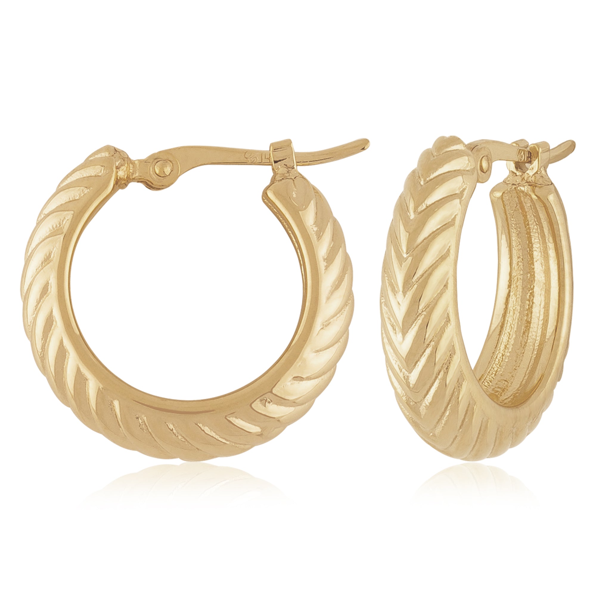 CARLA 14K YELLOW GOLD MEDIUM CHEVRON HOOP