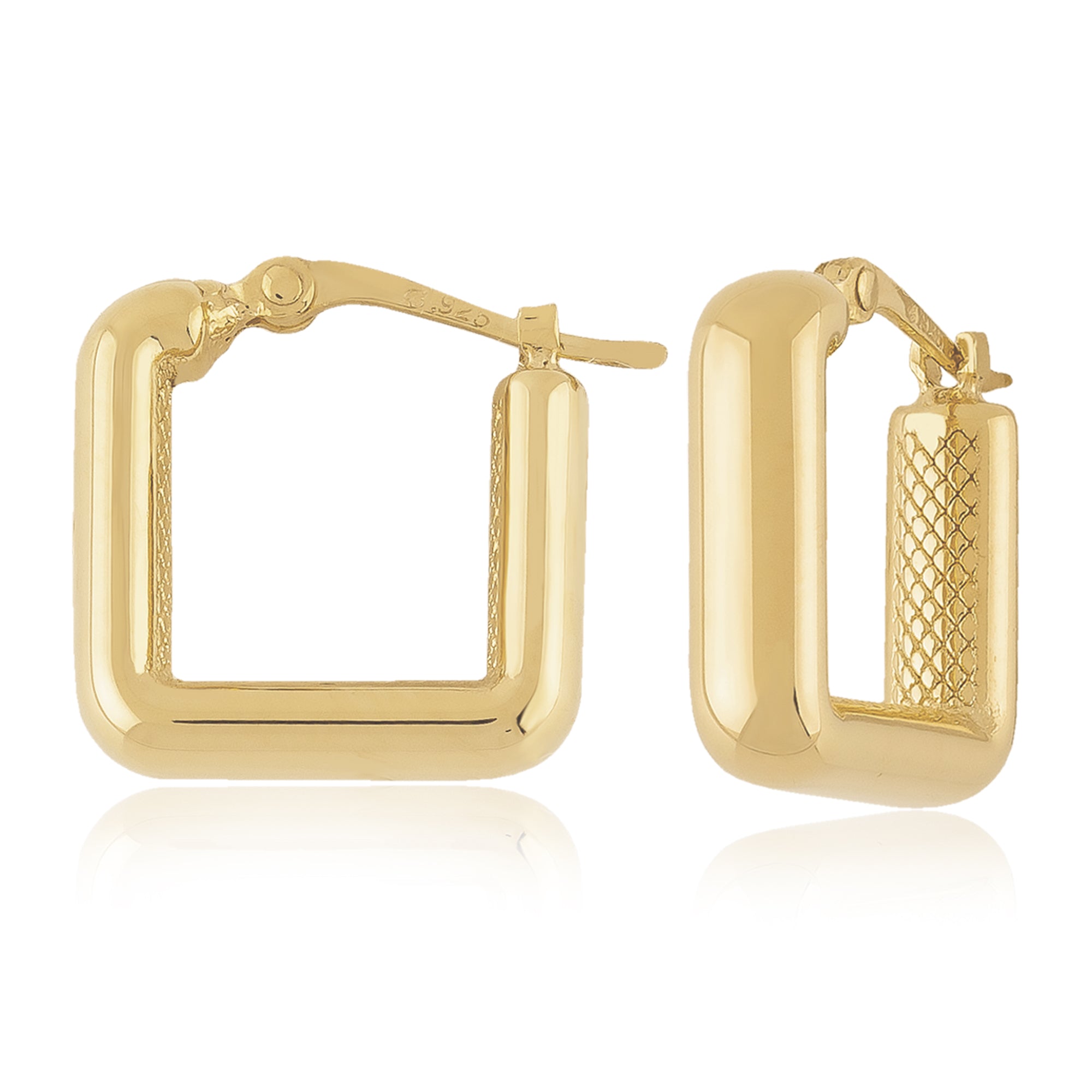 CARLA 14K YELLOW GOLD SMALL PLAIN SQUARE HOOP