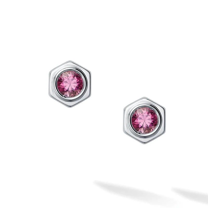 Birks Bee Chic Ruby and Silver Stud Earrings