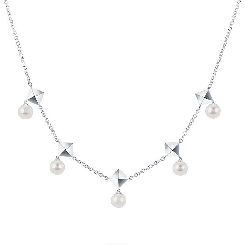 Birks Rock and Pearl Collection|Freshwater Pearl and Stud Chain Necklace