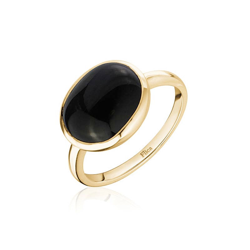 Diamond Design Italian Gold Black Star Sapphire Ring