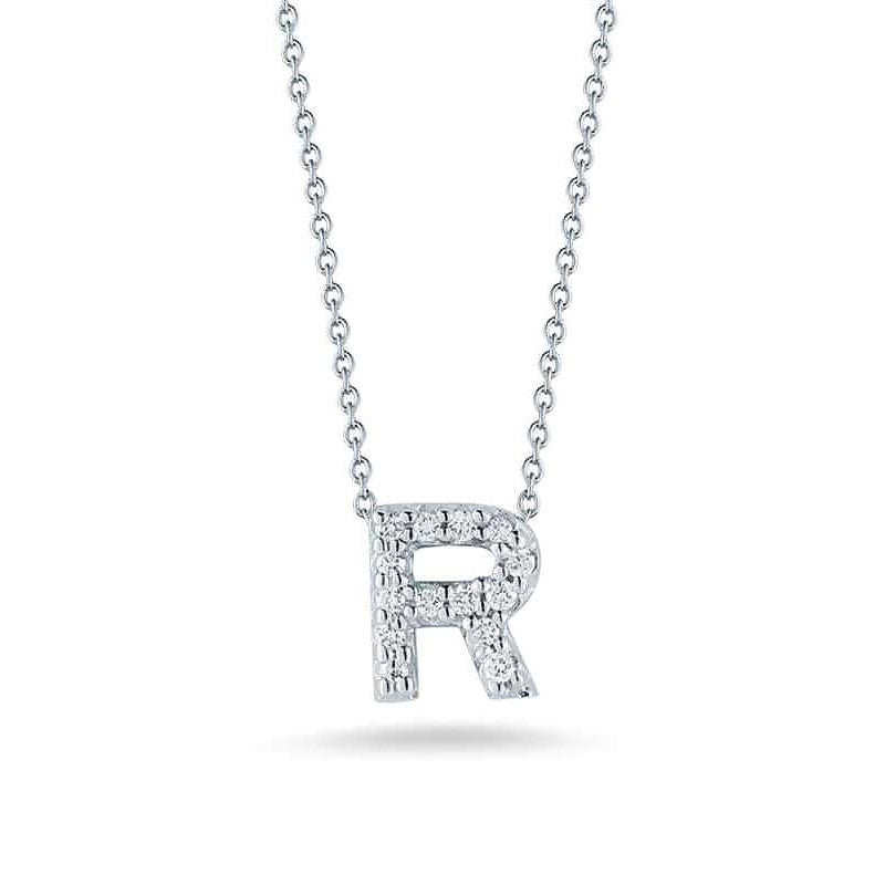 Roberto Coin 18K White Gold Tiny Treasures Diamond Letter 'R' Pendant