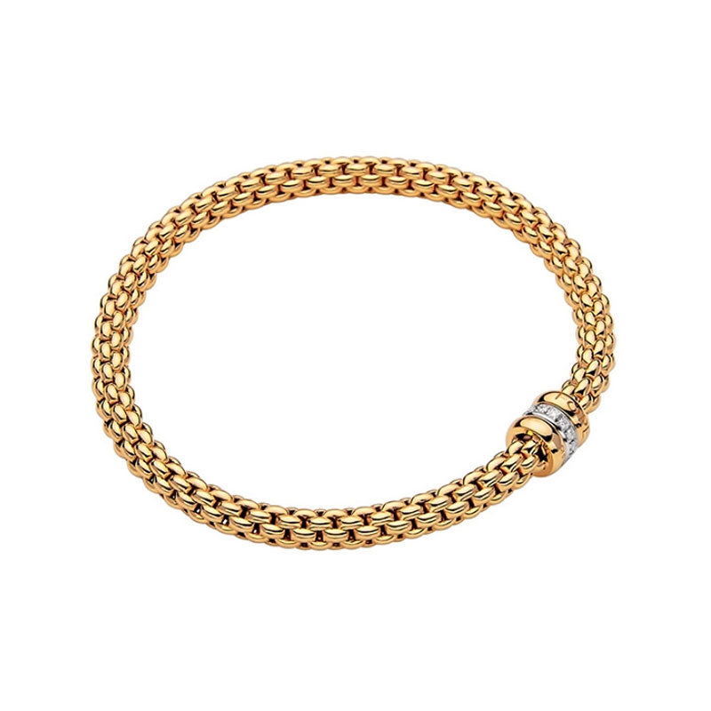 Fope Solo Yellow Gold & Diamond Bracelet