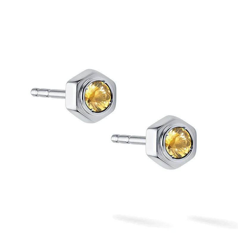 Birks Bee Chic Citrine and Silver Stud Earrings