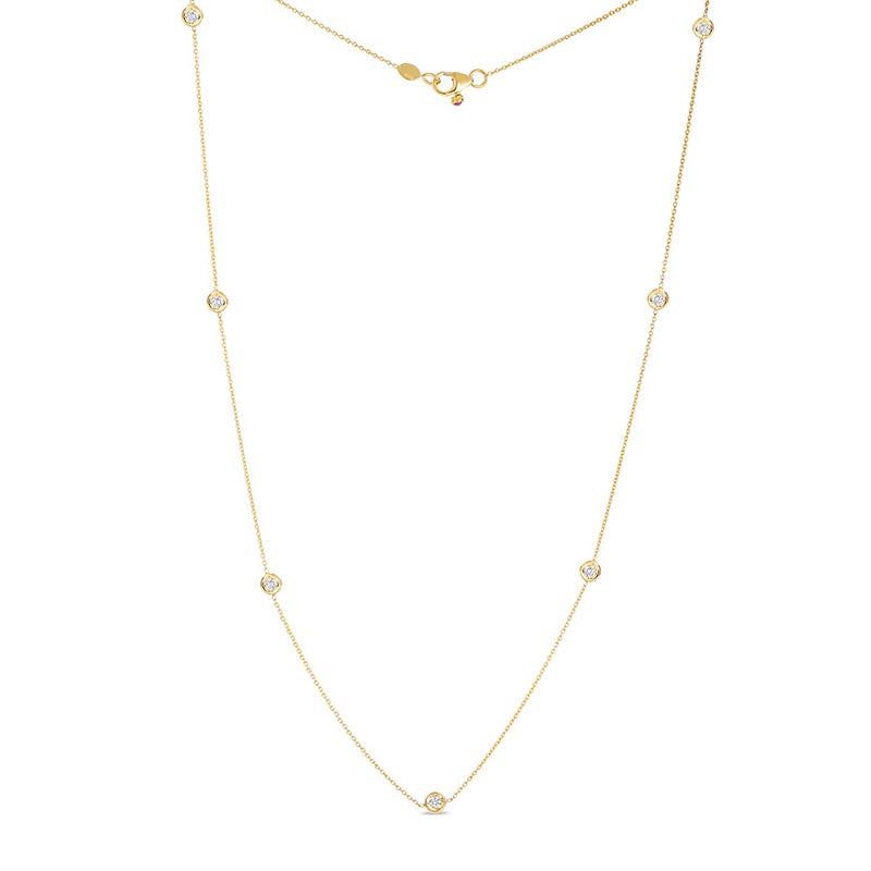 Roberto Coin 18K Yellow Gold Diamonds By The Inch 7 Station Necklace