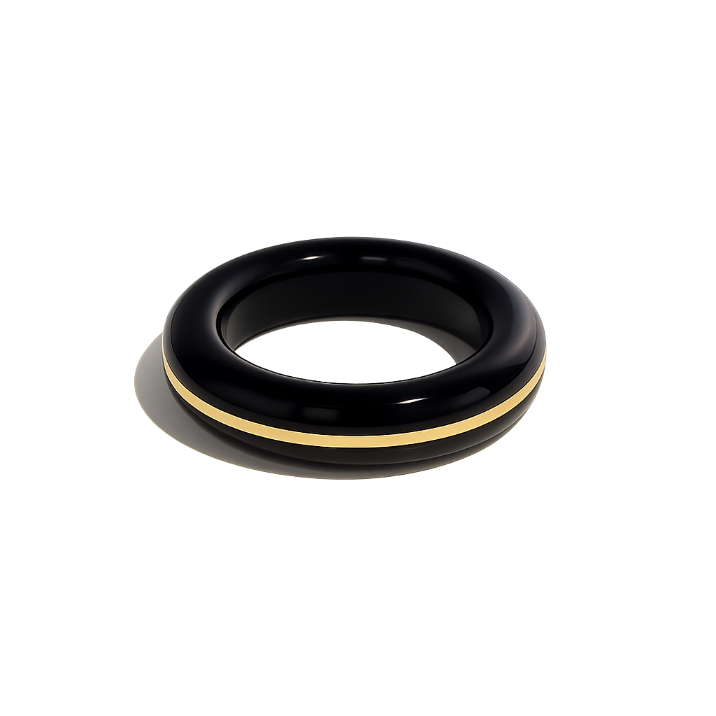BY PARIAH ESSENTIAL STACKING RING 14K RECYCLED YELLOW GOLD AND NATURAL GREEN MOSS AGATE