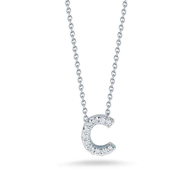 Roberto Coin 18K White Gold Tiny Treasures Diamond Letter 'C' Pendant