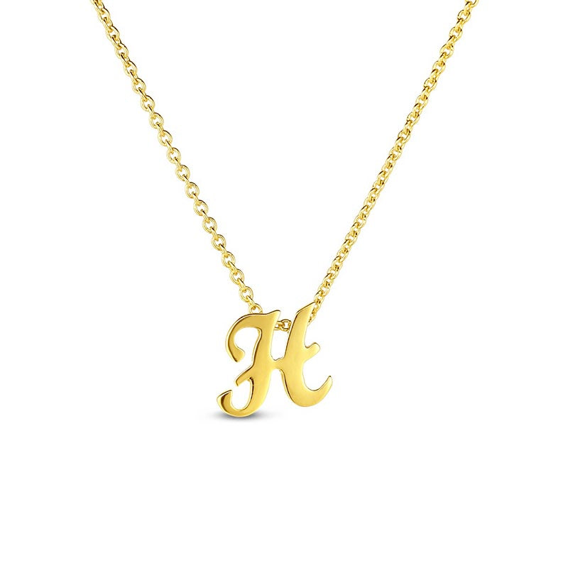 Roberto Coin Tiny Treasures Love Letter 18K Gold 'H' Pendant