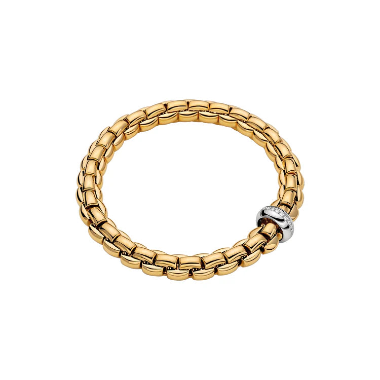 FOPE EKA 18K Gold Flex’it Bracelet with White Diamond Rondel - 0.19 carats