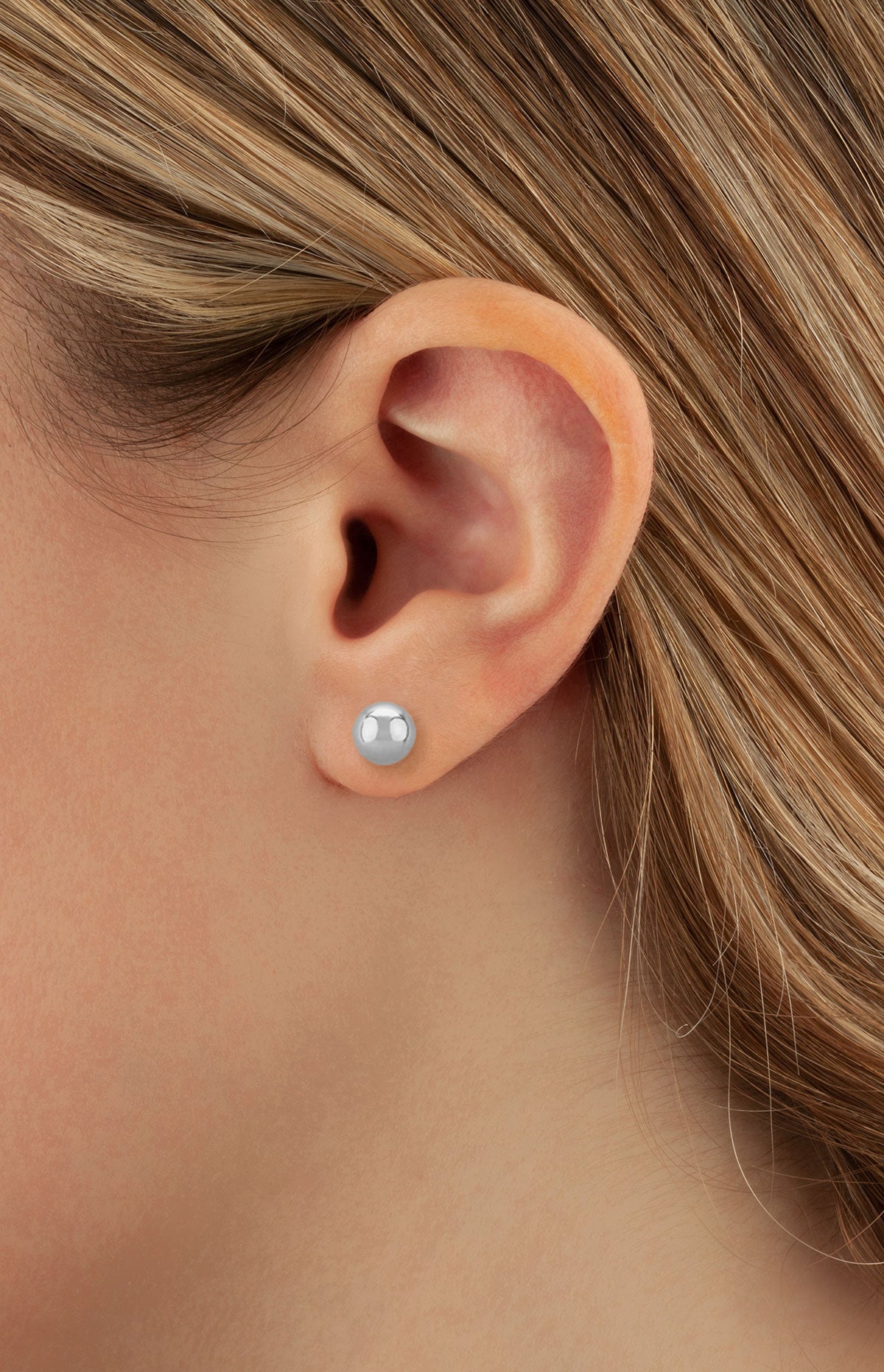 STERLING SILVER 10MM BALL STUD EARRING