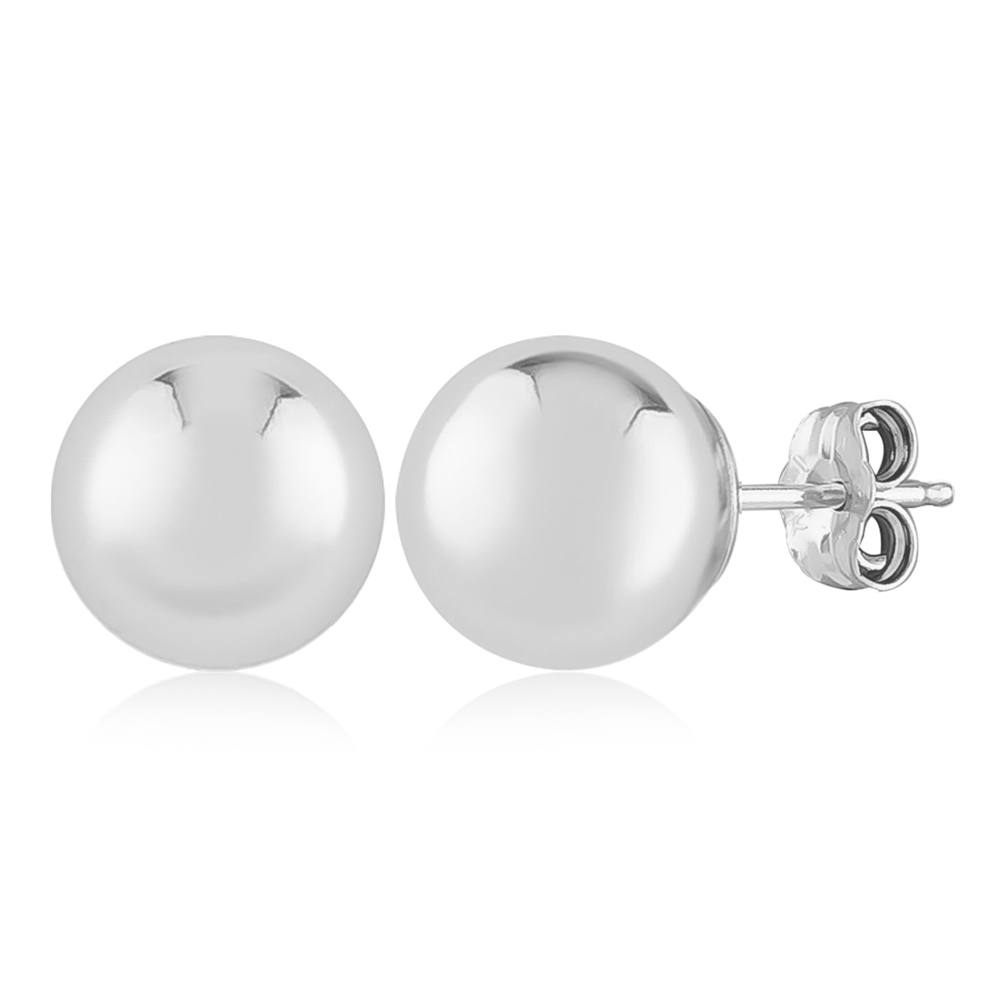 STERLING SILVER 10MM BALL STUD EARRING