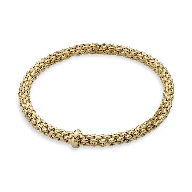 FOPE GIOIELLI 18K YELLOW GOLD FLEX IT SOLO BRACELET SIZE LARGE