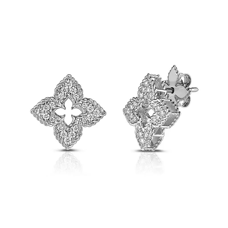 Roberto Coin 18K White Gold Diamond Venetian Princess Earrings