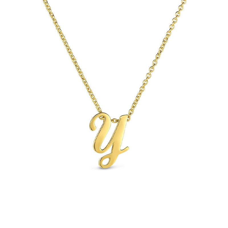 Roberto Coin Tiny Treasures Love Letter 18K Gold 'Y' Pendant