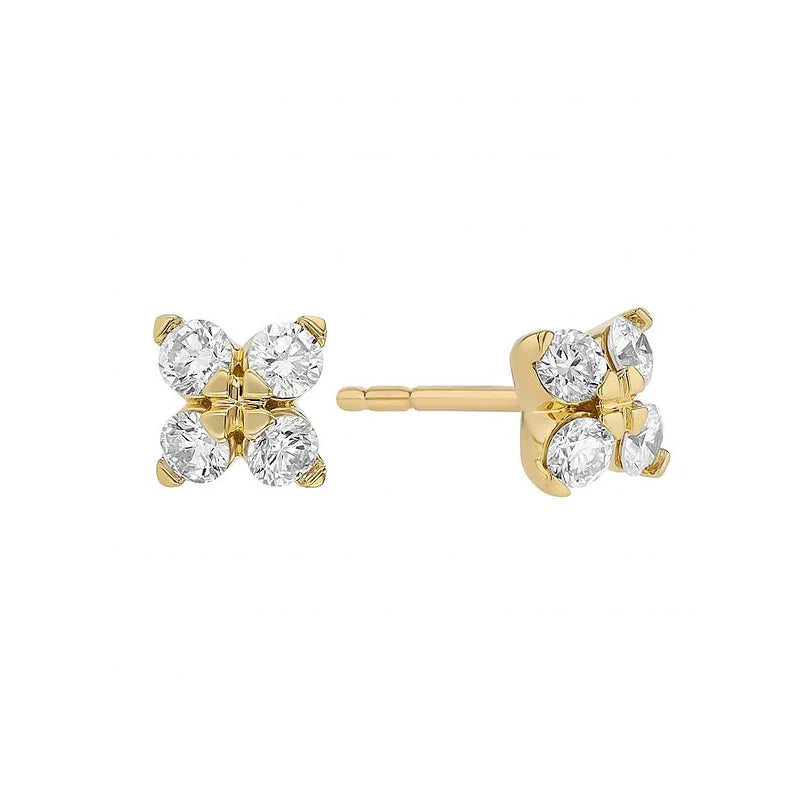 Roberto Coin Love in Verona Flower Stud Earrings in Yellow Gold