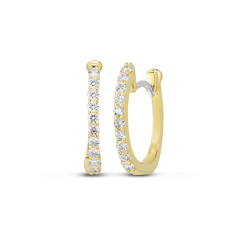 Roberto Coin 18K Yellow Gold Diamond Pave Baby Hoop Earrings