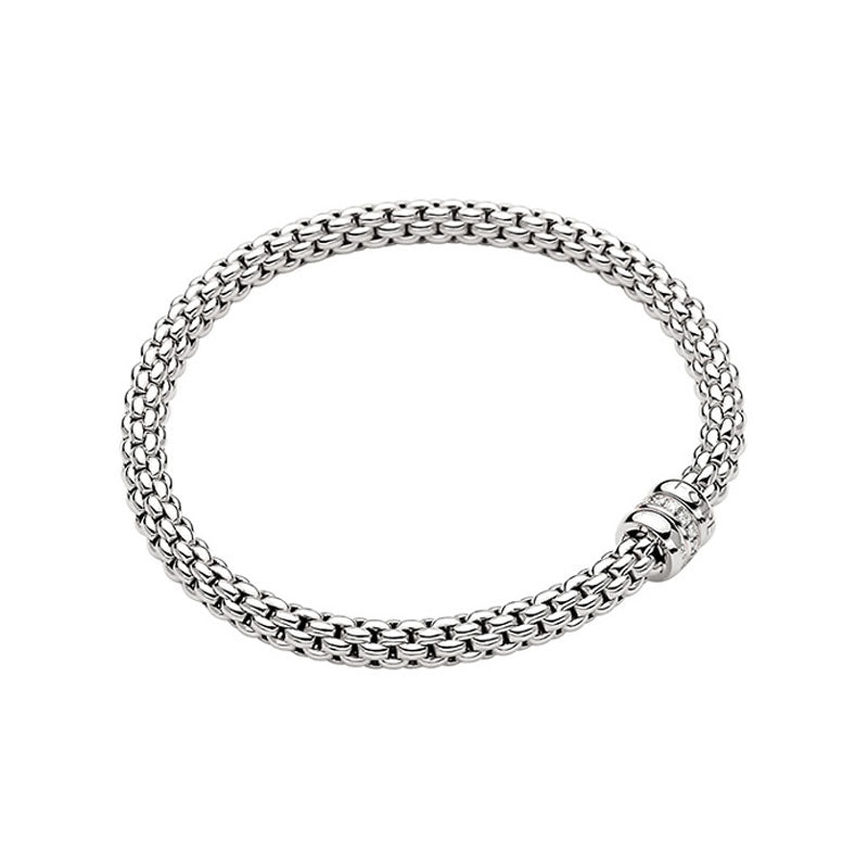 Fope Solo White Gold & Diamond Bracelet - Small