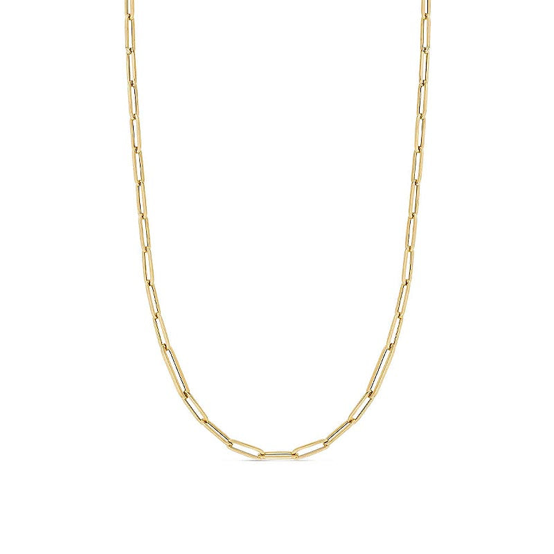 Roberto Coin 18K Yellow Gold Designer Gold 17" Paperclip Link Chain Necklace