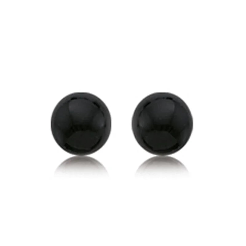 CARLA 14K YELLOW GOLD STUD EARRING WITH 7MM BLACK ONYX BEAD