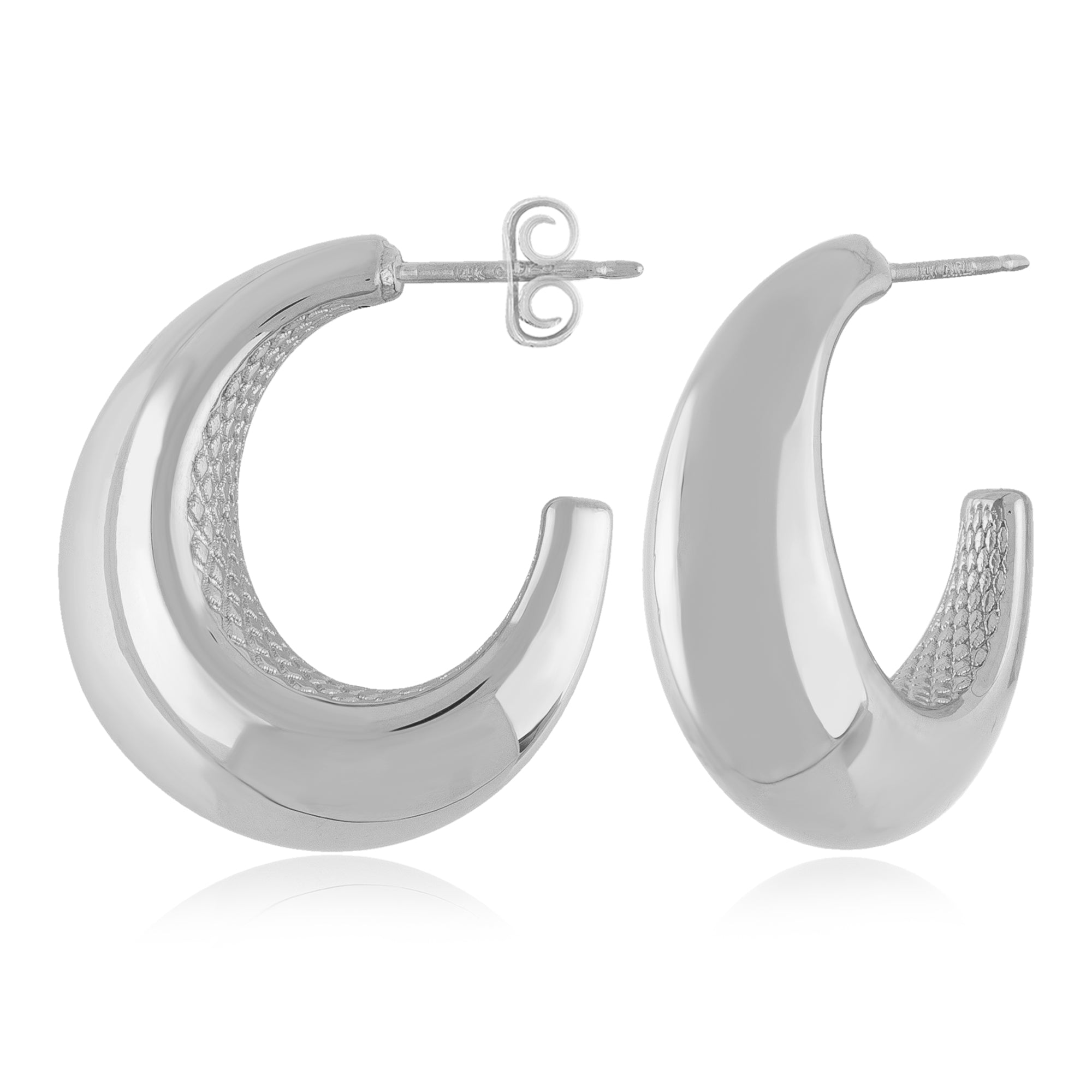 CARLA STERLING SILVER MEDIUM TAPERED KNIFE EDGE HOOP