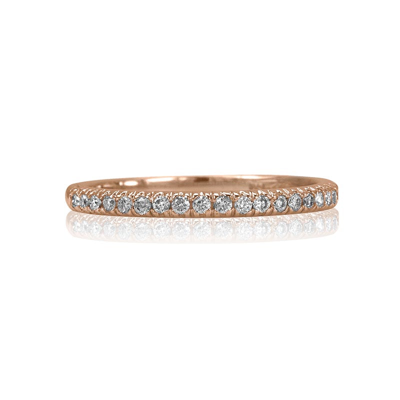 Max Strauss 14K Rose Gold Stackable Diamond Band with Diamonds (GH/SI) Measuring 0.21 Total Carat Weight