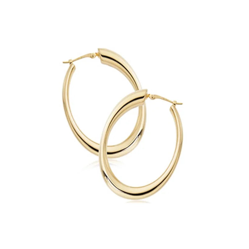 Carla 14K Yellow Gold Medium Oval Hoop Earrings