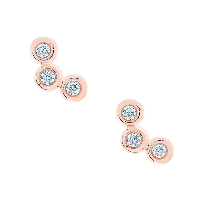 Birks Iconic Diamond Splash Stud Rose Gold Earrings