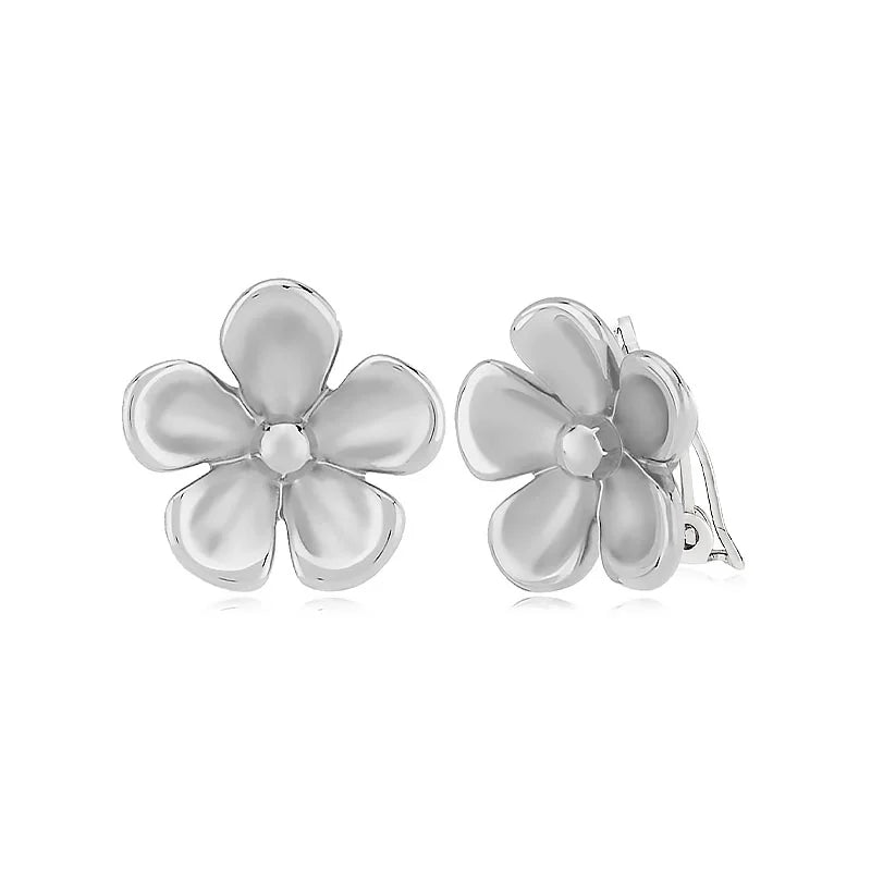 CARLA STERLING SILVER SMALL PANSY FLOWER WITH CLIPBACK EARRING