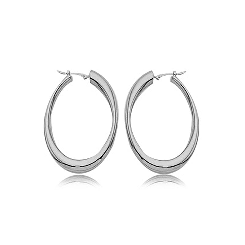 Carla Sterling Silver Oval Hoop Earrings