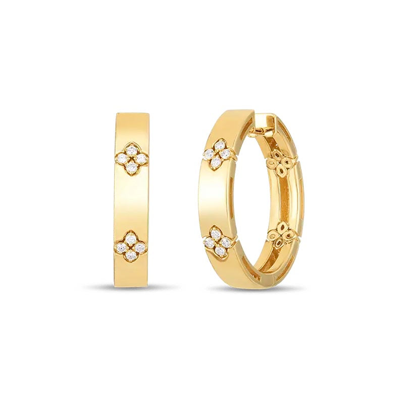 Roberto Coin Love in Verona 18K Yellow Gold and Diamond Earrings 0.12TW