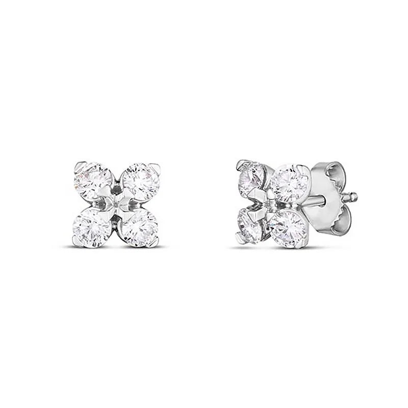 Roberto Coin 18K White Gold Love In Verona Daimond Stud Earrings