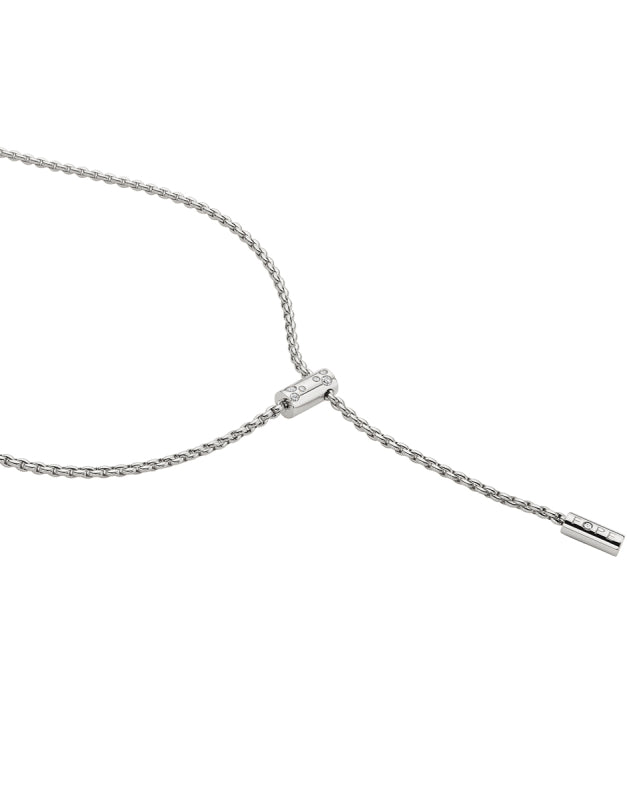 FOPE GIOIELLI 18K WHITE GOLD 16 INCH ARIA NECKLACE WITH EMBEDDED DIAMONDS MEASURING 0.11 TOTAL CARAT WEIGHT