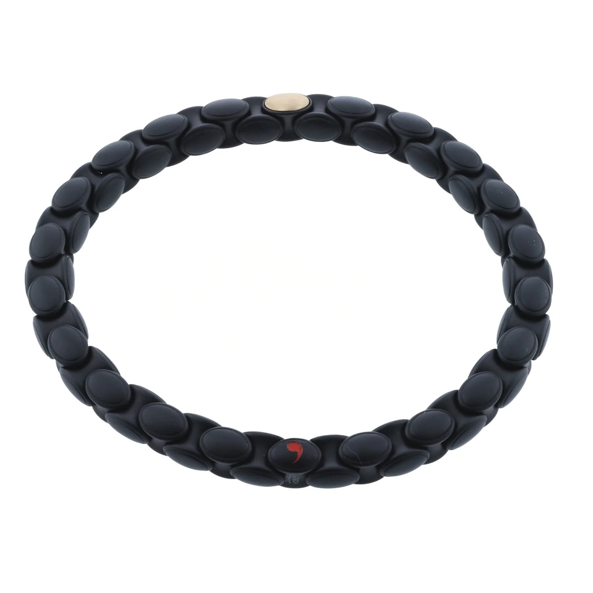 ROBERTO DEMEGILO ANACONDINO BLACK MATTE CERAMIC BRACELET HAVING ONE 18K YELLOW OVERLAY BUTTON