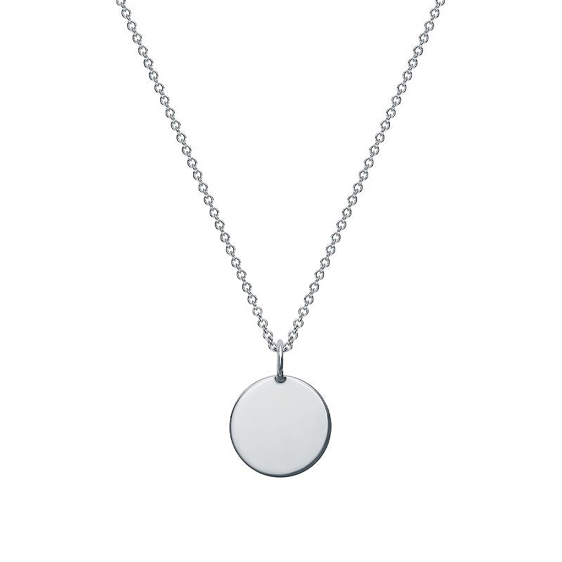 Birks Essentials|Engravable Polished Silver Disc Pendant